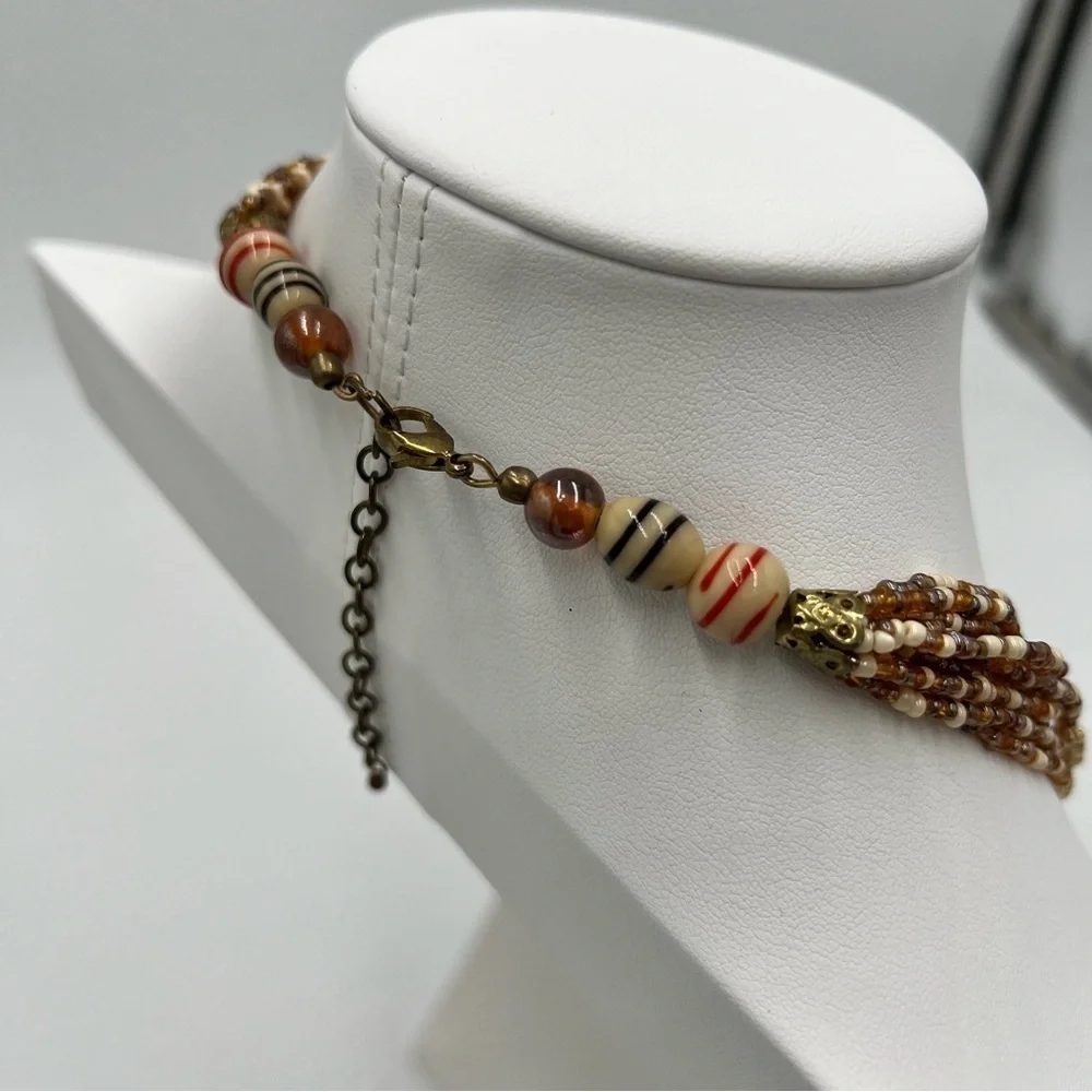 Elegant Multi-Strand Beaded Necklace